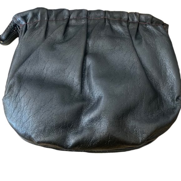 Vintage COMTESSE Black Leather Kiss-Lock Frame Bag - Picture 1 of 8